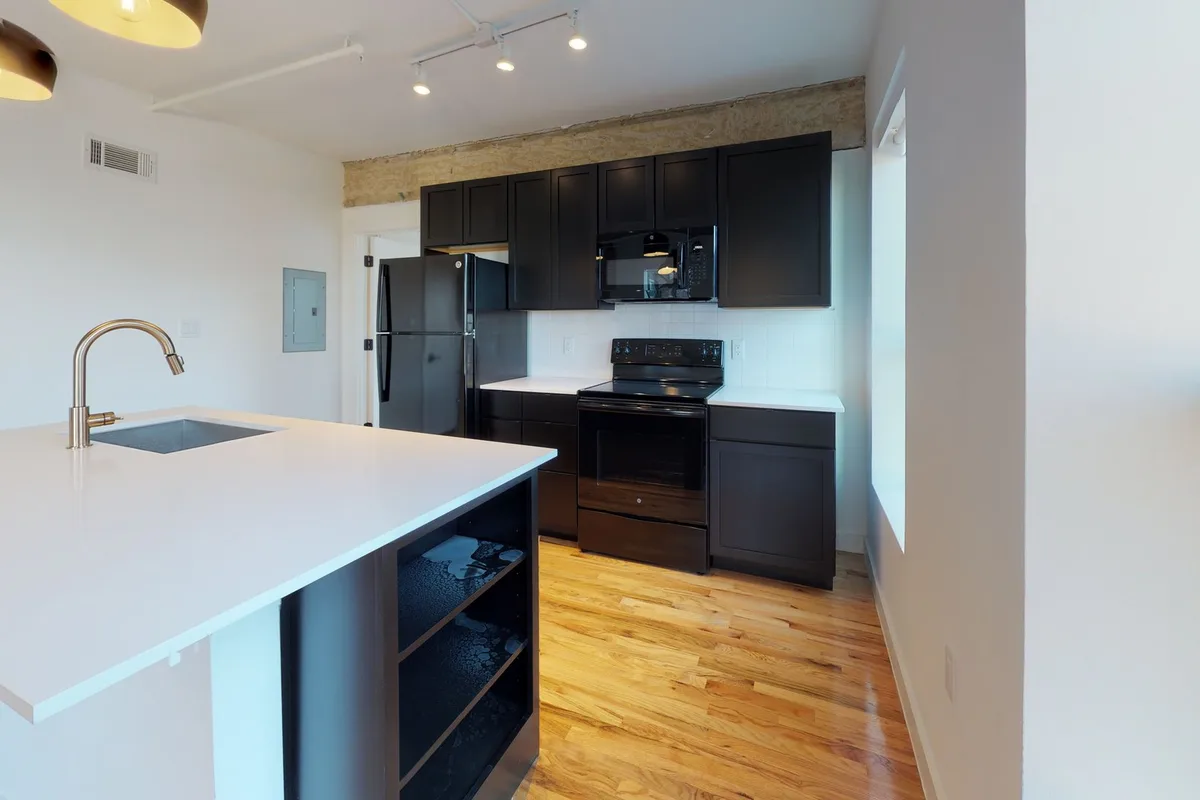 Kitchen in The Josephine one-bedroom, from its 3D tour