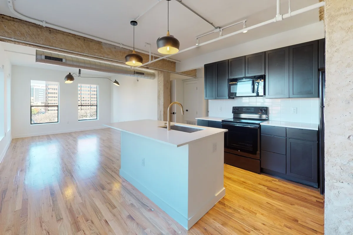 Kitchen in The Fitzgerald two-bedroom, from its 3D tour